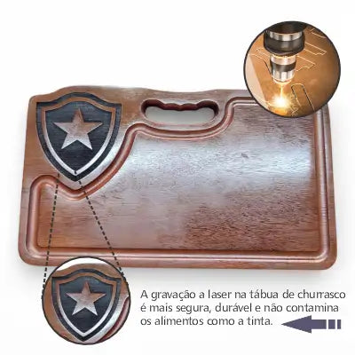 Tábua Pequena de Corte para Churrasco Personalizado Escudo do Botafogo