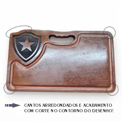 Tábua Pequena de Corte para Churrasco Personalizado Escudo do Botafogo