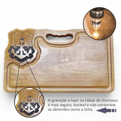 Tábua Pequena de Corte para Churrasco Personalizado Flamengo Remo